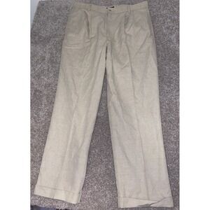 Dockers Pants Men's Size 36x32 Heather Linen/Cotton Classic Fit‎ Beige Pleated